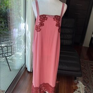 Elegant Pink Lace silk dress